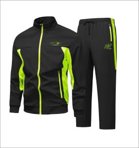 Nexora Gear Men’s Tracksuit – Black & Neon Green Sportswear Set