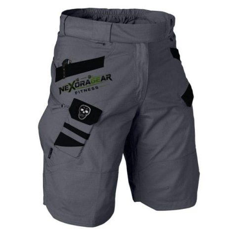 Nexora Gear Men’s Grey Cargo Shorts – Multi-Pocket Outdoor Shorts