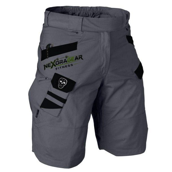 Nexora Gear Men’s Grey Cargo Shorts – Multi-Pocket Outdoor Shorts