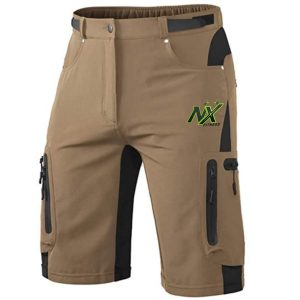Men’s Outdoor Cargo Shorts – Khaki Black Zipper Pocket Shorts