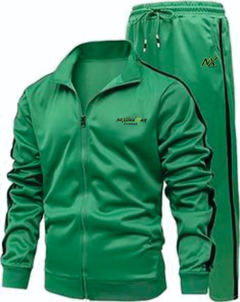 Nexora Gear Men’s Green Tracksuit – Classic Full Zip Sportswear Set