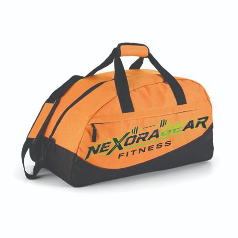 Nexora Gear Fitness Duffel Bag – Orange & Black Gym Travel Bag