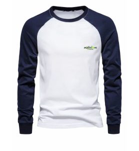 Men’s White & Navy Raglan Long Sleeve T-Shirt
